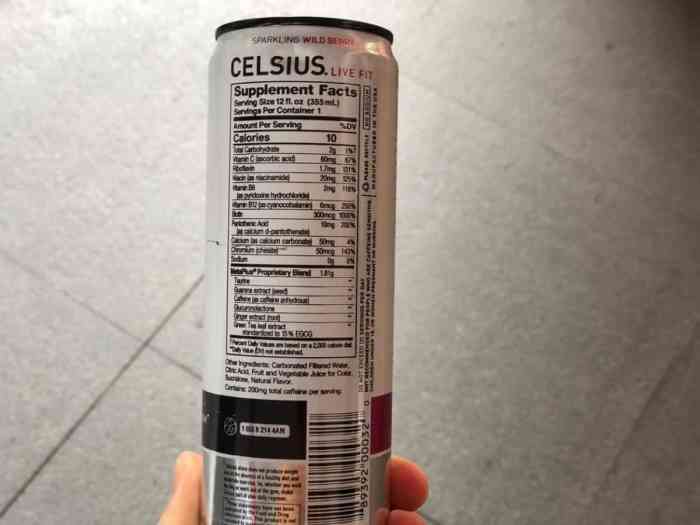 Celsius drink nutrition facts previous next